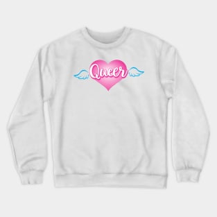 Queer Angel Wings and Heart Crewneck Sweatshirt